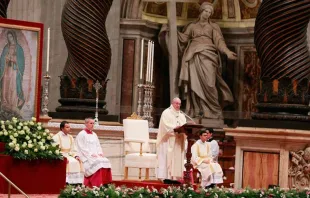El Papa Francisco durante Misa por la Virgen de Guadalupe / Foto: Daniel Ibáñez (ACI Prensa) 