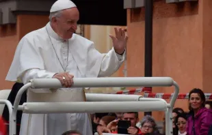 El Papa Saluda a los peregrinos tras el rezo del Ángelus en Carpi. Foto: Marco Mancini / ACI Stampa 