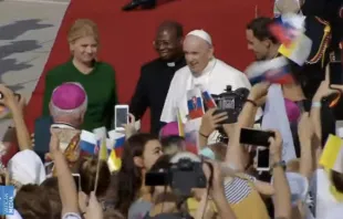 Papa Francisco en el aeropuerto de Bratislava. Foto: Captura video 