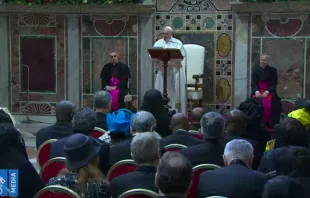 El Papa Francisco con el Cuerpo Diplomático ante la Santa Sede. Foto: Captura YouTube 