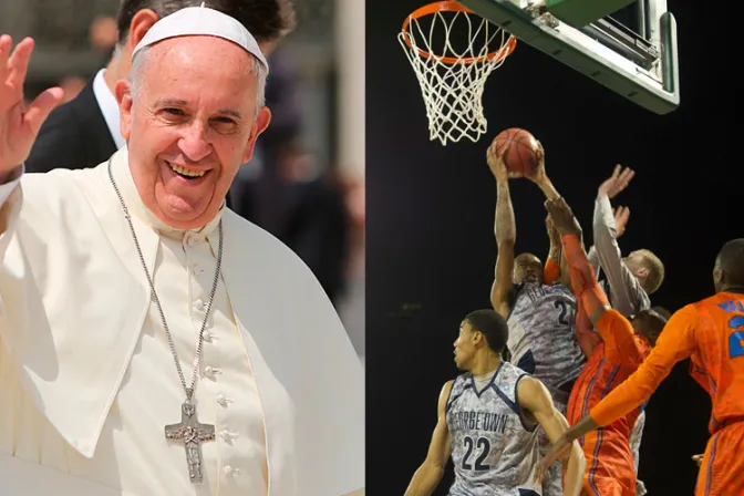 El Papa usa el baloncesto para explicar el lugar de la cruz en la vida del sacerdote