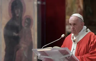 El Papa Francisco en el Domingo de Ramos 2020. 