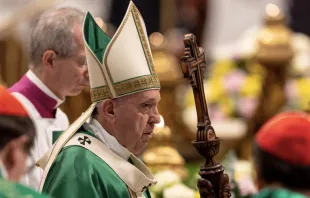 El Papa Francisco en la Misa de clausura del Sínodo de la Amazonía. Foto: Daniel Ibáñez / ACI Prensa 
