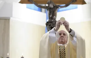 Imagen referencial. Papa Francisco con la Eucaristía. Foto: Vatican Media 