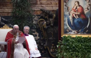 El Papa Francisco en la Misa en el Vaticano. Foto: Daniel Ibáñez / ACI Prensa 