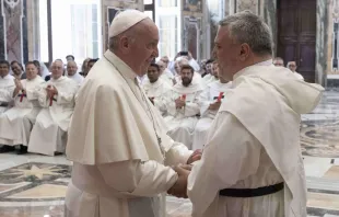 El Papa Francisco recibe al Capítulo General de la Orden de los Trinitarios. Foto: Vatican Media / ACI 