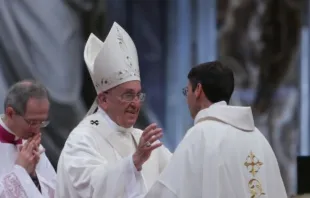 Papa Francisco hoy al presidir la ordenación de 19 nuevos sacerdotes. Foto: Bohumil Petrik / ACI Prensa. 