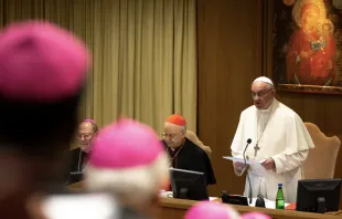 Papa Francisco en el Sínodo de 2018. Foto: Daniel Ibáñez / ACI Prensa 
