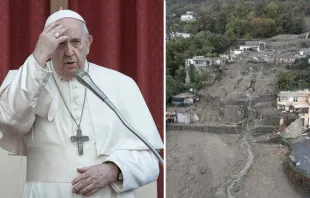 Papa Francisco. Crédito: Vatican Media. Desastre en Ischia. Crédito: Protección civil italiana 