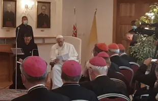 Papa Francisco en encuentro ecuménico en Bratislava. Foto: Pool Vamp 