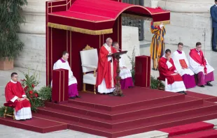 El Papa pronuncia la homilía en la Misa. Foto: Daniel Ibáñez / ACI Prensa 
