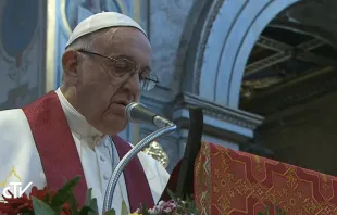 El Papa durante la homilía. Foto: Captura Youtube 