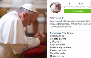 El Papa publicó la primera foto en su cuenta de Instagram 