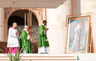 El Papa en la Misa. Foto: Daniel Ibáñez / ACI Prensa 