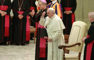 El Papa en la Audiencia General. Foto: Lucu00eda Ballester / ACI Prensa 