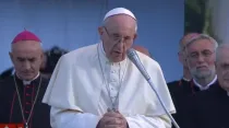 El Papa Francisco en el encuentro con los ju00f3venes hoy en Palermo en Italia. Captura Youtube