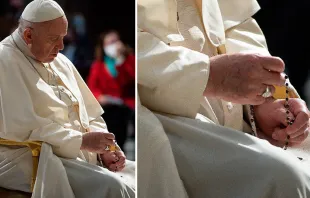 Papa Francisco rezando el Rosario | Crédito: Vatican Media 
