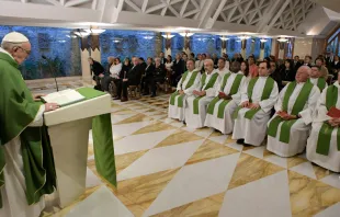 El Papa pronuncia la homilía en la Misa. Foto: L'Osservatore Romano 