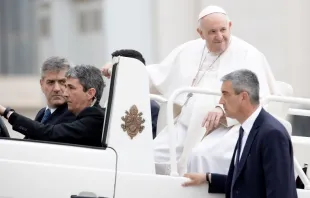El Papa Francisco este miércoles 4 de mayo. Crédito: Daniel Ibáñez/ ACI Prensa 