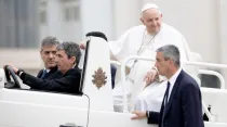 El Papa Francisco este miércoles 4 de mayo. Crédito: Daniel Ibáñez/ ACI Prensa