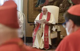 Papa Francisco en el consistorio ordinario. Foto: Vatican Media 