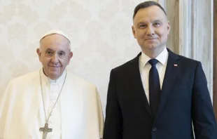 Papa Francisco con presidente de Polonia, Andrzej Duda. Foto: Vatican Media 