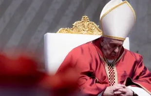 El Papa Francisco este Viernes Santo en San Pedro. Crédito: Daniel Ibáñez/ ACI Prensa  