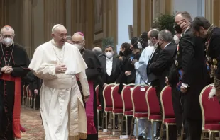 Papa Francisco ante el Cuerpo Diplomático en el Vaticano. Foto: Vatican Media 