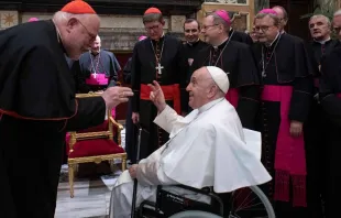 Papa Francisco con miembros de la Conferencia Episcopal Alemana. Crédito: Vatican Media 