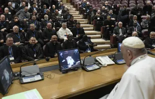 Papa Francisco con la asamblea de la U.S.G. Crédito: Vatican Media 