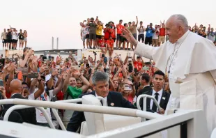Imagen del Papa Francisco en la JMJ. Crédito: Vatican Media 