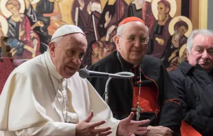 El Papa durante la visita a la parroquia. Foto: L'Osservatore Romano 