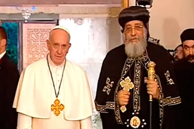 TEXTO y VIDEO: Discurso del Papa Francisco al Papa copto Tawadros II en Egipto