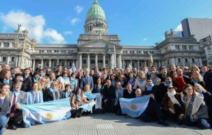 Polu00edticos se manifiestan por las dos vidas frente a Congreso de la Naciu00f3n Argentina  - Foto: Unidad Provida 