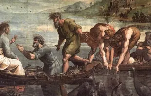 Pesca milagrosa. Pintura de Rafael Sanzio. 