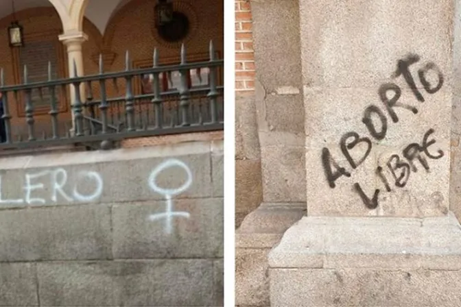 En el Día de la Mujer atacan con pintas abortistas iglesias de Madrid