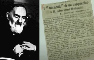 Recorte del primer artículo periodístico sobre el Padre Pío Crédito: www.padrepio.it