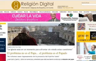 Captura de pantalla de sitio web de Religión Digital. 
