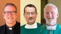 Padre Robert Barron, Mons. Joseph V. Brennan y Mons. David G. O'Connell - Crédito: J.D. Long-Garcia and John Rueda, The Tidings.