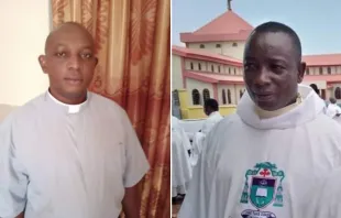 P. Sylvester Okechukwu (izquierda). Crédito: Diócesis de Kafanchan / P. Mark Ojotu (derecha). Crédito: Diócesis de Otukpo 