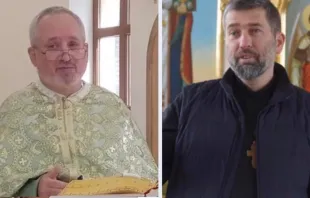 P. Ivan Levystky (izquierda) y P. Bohdan Geleta (derecha). Crédito: Exarcado arqepiscopal de Donetsk 