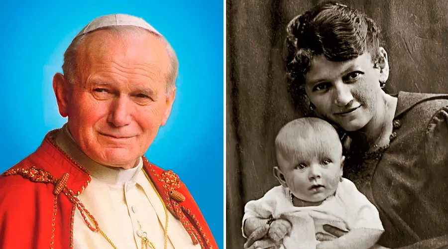 San Juan Pablo II cuando era bebé y su madre / San Juan Pablo II ya como Papa.?w=200&h=150