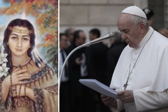 Papa Francisco bendecirá en Canadá estatua de la primera santa indígena de Norteamérica