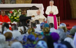Discurso del Papa Francisco a los religiosos de República Democrática del Congo. Crédito: Elias Turk/ACI Prensa. 