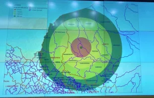 Mapa con el epicentro del sismo del 28 de noviembre en Amazonas, Perú. Crédirto: Instituto Nacional de Defensa Civil / Twitter. 
