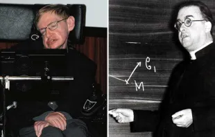 Stephen Hawking / P. Georges Lemaitre. Fotos: Dominio pu00fablico / Wikipedia. 