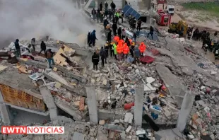 Terremoto en Siria. Crédito: EWTN Noticias (captura de pantalla) 
