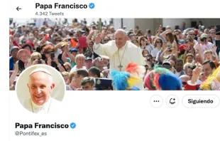Twitter del Papa. Crédito: Captura de pantalla 