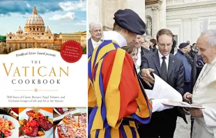 Foto: Portada Vatican Coookbook - Presentación del libro al Papa Francisco / Crédito: Cortesía Erwin Niederberger - L ´Osservatore Romano 