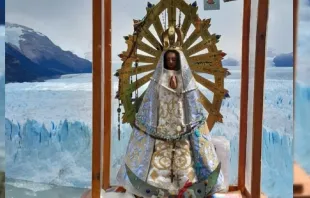La Virgen de Luján visitó el Glaciar Perito Moreno. Crédito: Cortesía Mons. García Cuerva 